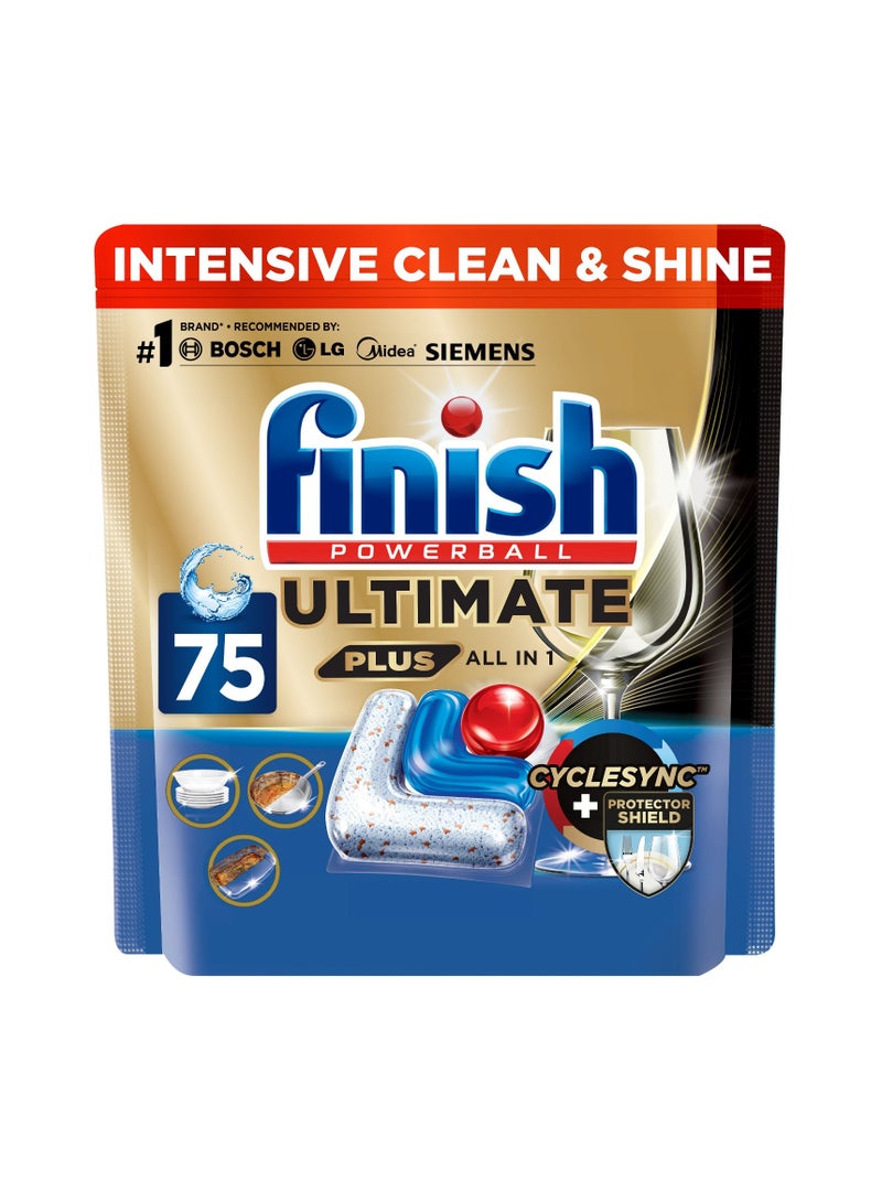 Finish Powerball Ultimate Plus Dishwasher Tablets 75 Tabs - Image 1