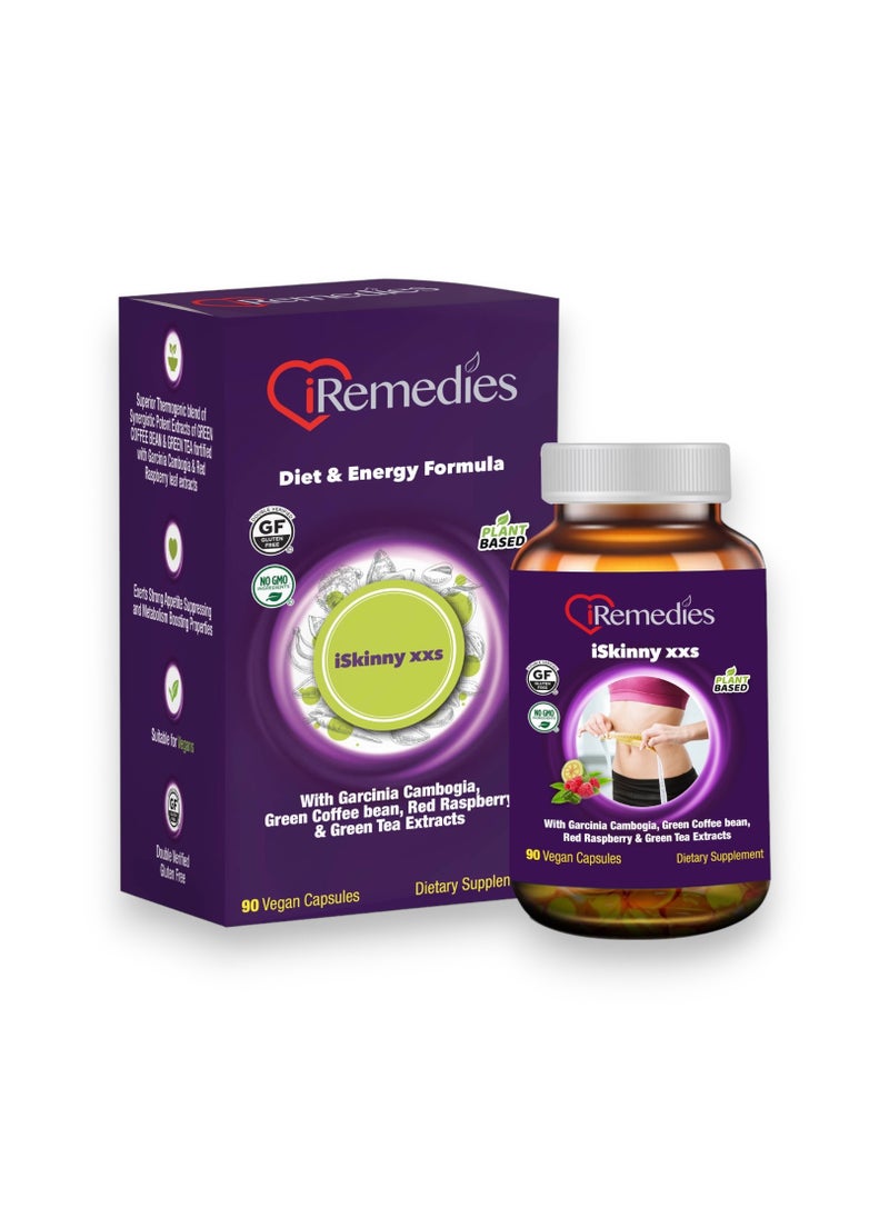 iRemedies Iskinny XXS, Diet & Energy Formula, 90 Capsules, 30 Servings 