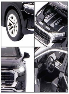 CHE ZHI 1:32 Audi Q8, Alloy Metal Pull Back Die-Cast Car Scale Model Pullback, with Sound Light Mini Auto Toy - Best Gifts Toys (Black)  - Image 3