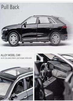 CHE ZHI 1:32 Audi Q8, Alloy Metal Pull Back Die-Cast Car Scale Model Pullback, with Sound Light Mini Auto Toy - Best Gifts Toys (Black)  - Image 5