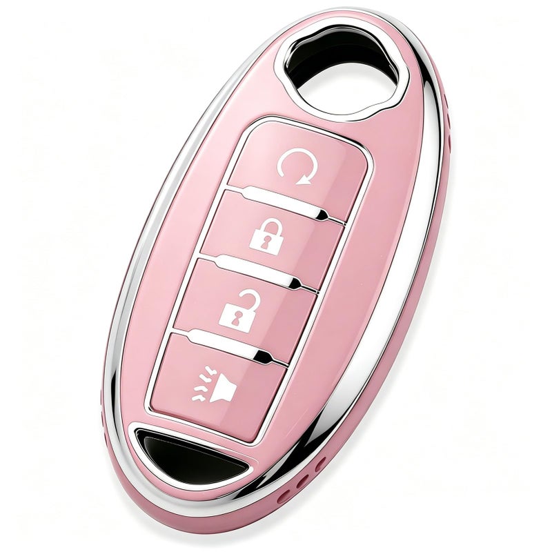 Tautrophen Key Fob Cover Fit for Nissan Infiniti Rogue Pathfinder Armada Murano kicks Frontier Titan 4 Buttons Smart Key - Image 3