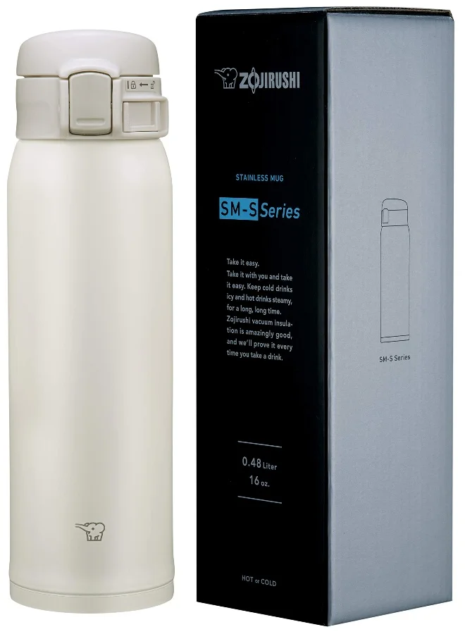 Zojirushi S/S Vacuum Bottle 0.48L - White