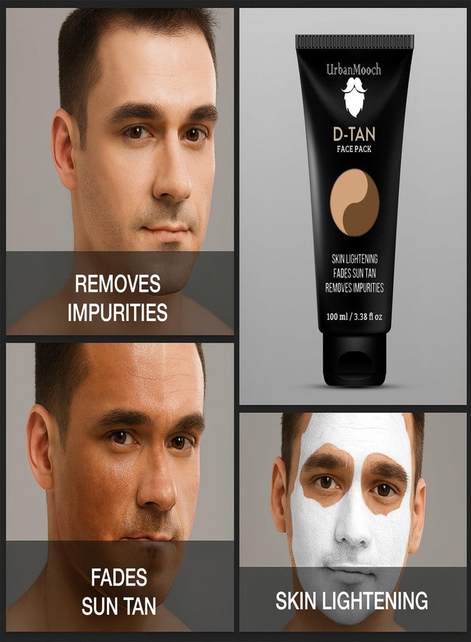 UrbanMooch DeTan Pack for Men with Kojic Acid, Lactic Acid & Arbutin | Tan Removal Mask | Detan Face Pack For Men | All Skin Types Tan Removal, Replenishes & Hydrates Skin | 100gm - Image 3