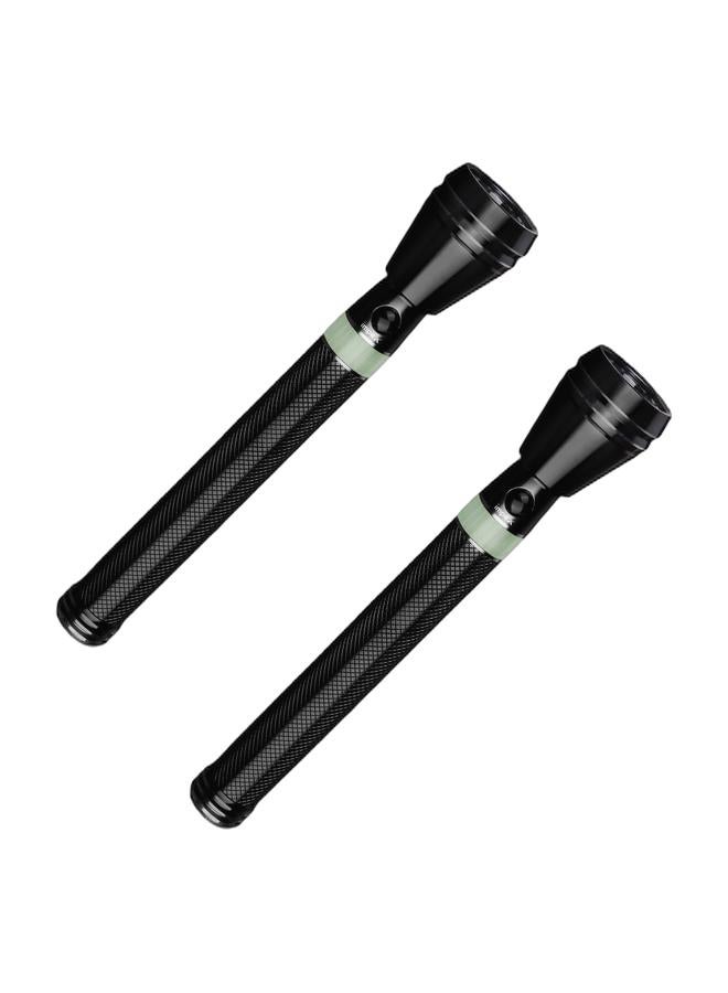 إمبكس 2 pcs كشاف يدوي قابل لإعادة الشحن، LED كري 3 واط، بطارية 3000 مللي أمبير، مدى 300 متر، إضاءة 140-160 لومن، هيكل من الألمنيوم المقاوم للتآكل، وقت تشغيل 4-8 ساعات، شحن خلال 8 ساعات، جهد 220-240 فولت، ضمان سنتين – Lumin C3 – أسود - Image 1