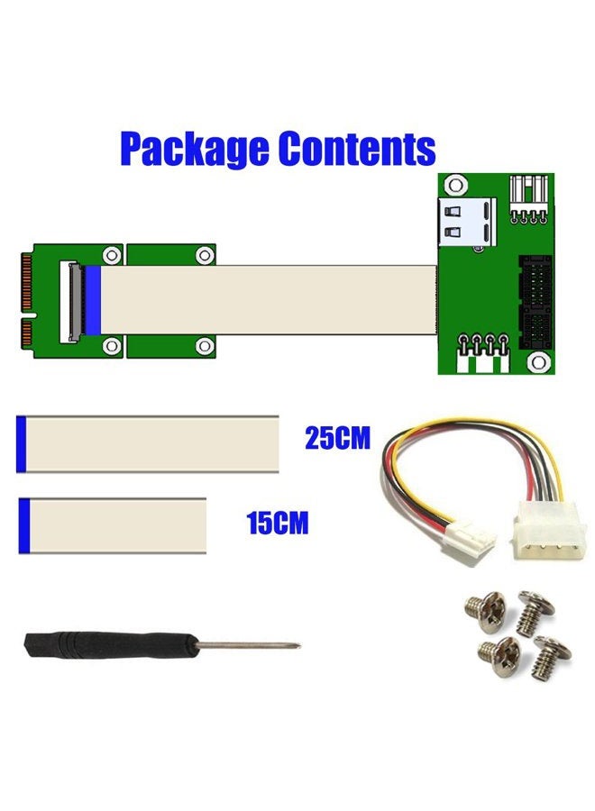 SUPERPLUS Mini PCI-E to PCI-E Express 1X Extension Cord Adapter Card with USB Riser Card - Image 5