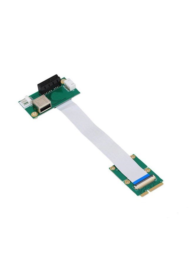SUPERPLUS Mini PCI-E to PCI-E Express 1X Extension Cord Adapter Card with USB Riser Card - Image 1