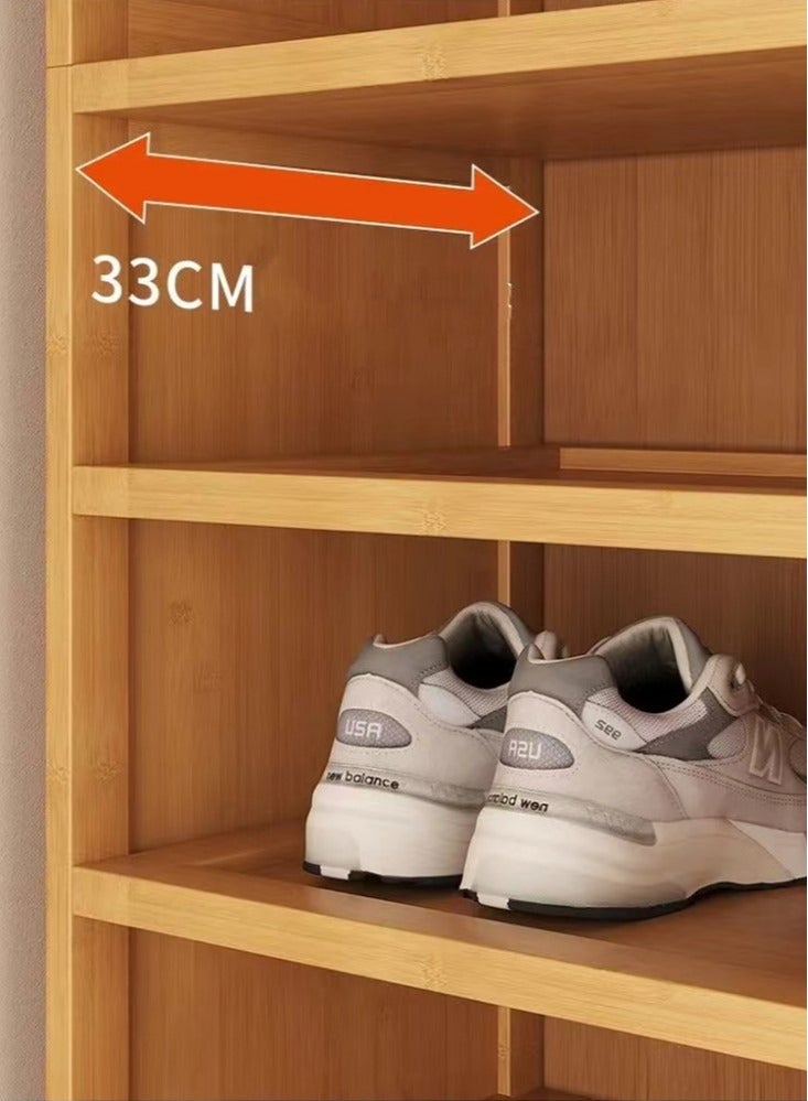 Kutis 11-Tier Shoe Cabinet Storage Shoe Rack Organizer With Doors Bamboo/Density Board 30x33x188 cm - Image 3