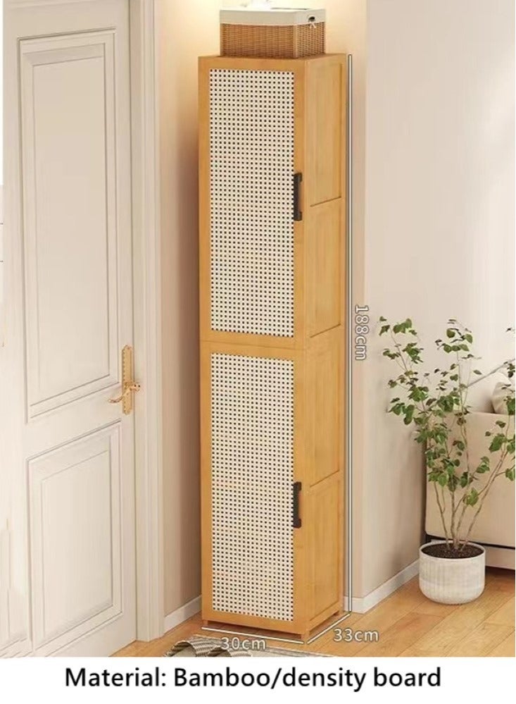 Kutis 11-Tier Shoe Cabinet Storage Shoe Rack Organizer With Doors Bamboo/Density Board 30x33x188 cm - Image 5