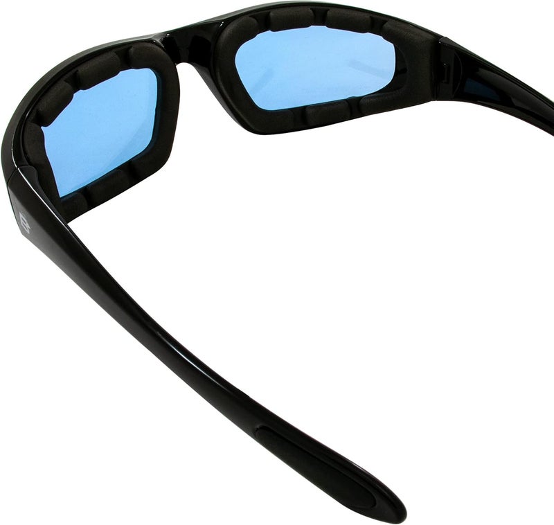 Birdz نظارات موتوسيكل Birdz Eyewear Oriole المبطنة - إطار أسود مع عدسات زرقاء - Image 5