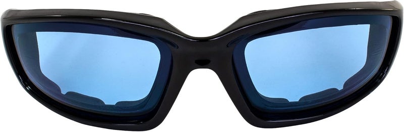 Birdz نظارات موتوسيكل Birdz Eyewear Oriole المبطنة - إطار أسود مع عدسات زرقاء - Image 2