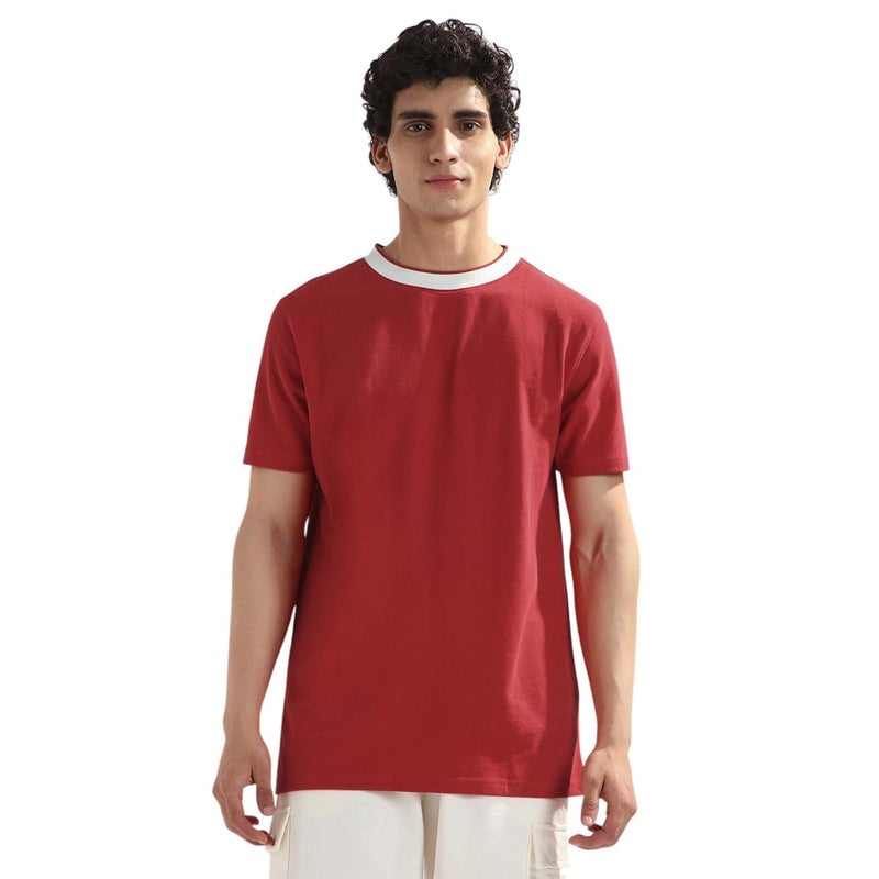 NOBERO Men's Red Regular Fit T-Shirt - Image 2