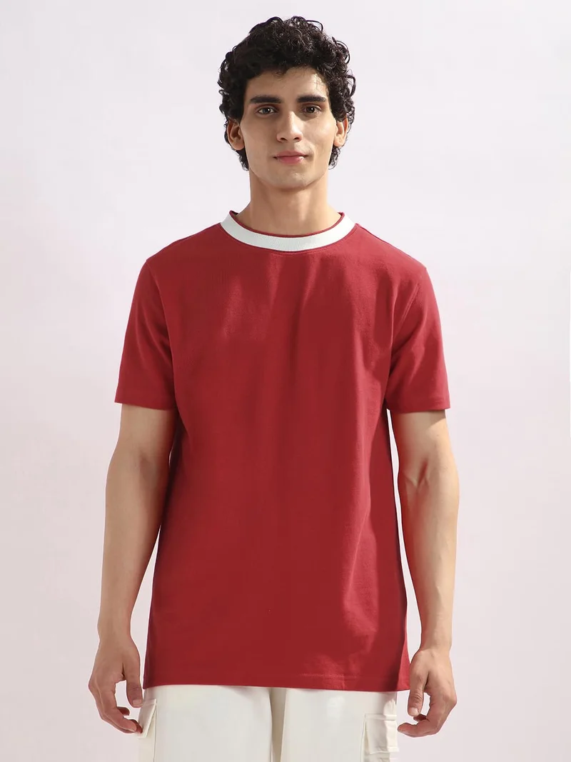 Men's Red Regular Fit T-Shirt