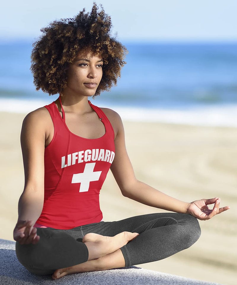 LIFEGUARD Officially Licensed Womens Printed Tank Top Cotton Red Large - Image 2