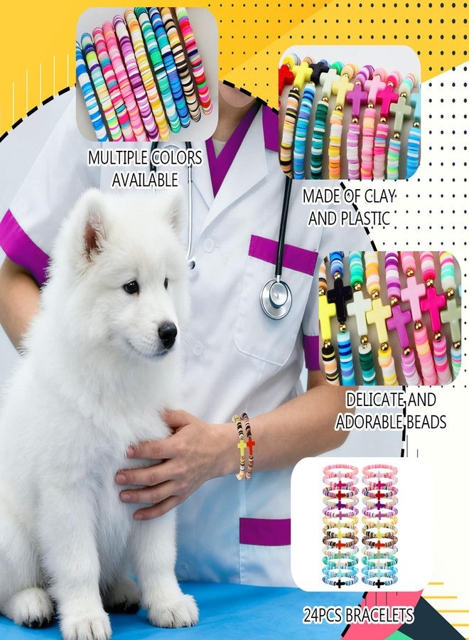 Sumalon Colorful Friendship Bracelet Set, Cute Stack Summer Beach Surfer Bracelets, Handmade Adjustable Stretch Beaded Bracelets (24Pcs-Colorful) - Image 3