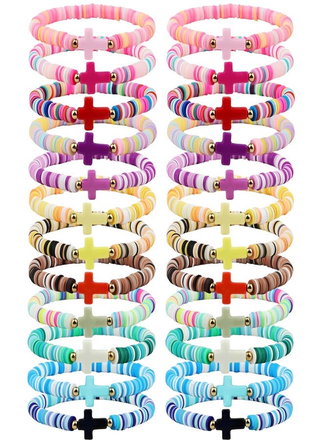 Sumalon Colorful Friendship Bracelet Set, Cute Stack Summer Beach Surfer Bracelets, Handmade Adjustable Stretch Beaded Bracelets (24Pcs-Colorful) - Image 1