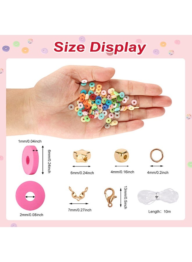 Capstro 6,440PCS DIY Clay Beads Bracelet Making Kit – 48 Color Mixed Polymer Clay Beads Set with Strings, Clasps & Charms | DIY Jewelry Kit for Bracelets & Necklaces for Kids, Teens & Beginners - Image 3