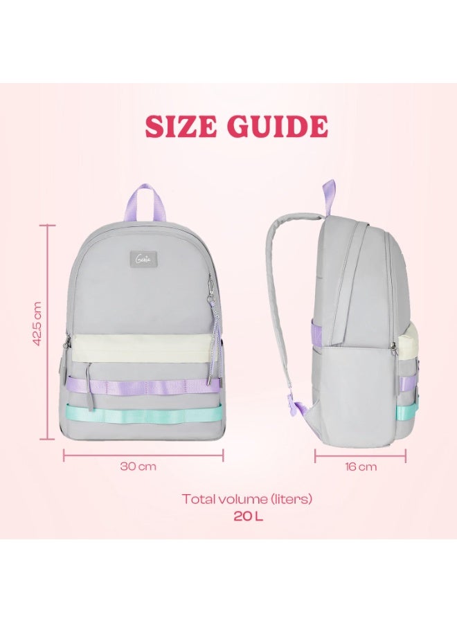 Genie Kpack Laptop Backpack for Girls (20L) | Spacious Office, College & Travel Laptop Backpack | Multi-Compartment, Padded Laptop Sleeve, Lightweight, Ergonomic Straps | Grey - Image 3