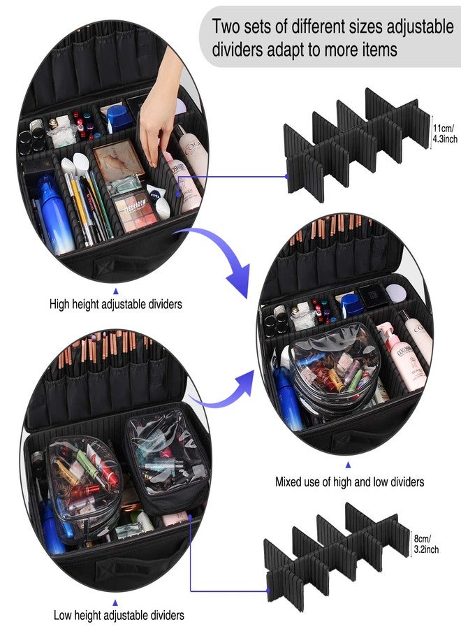 Relavel Extra Large Makeup Case with 4 Pcs Makeup Bags, Professional Makeup Artist Set Portable Nail Organizer Box Art Supply Case with Adjustable Dividers (5 Pack, black) - Image 3