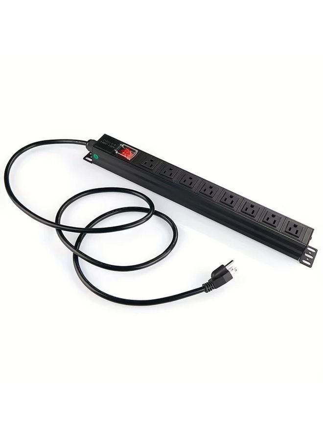 Heavy Duty 8 Outlet Metal Power Strip 15A Surge Protector 6ft Drag Line Board Extension Cord - Image 5