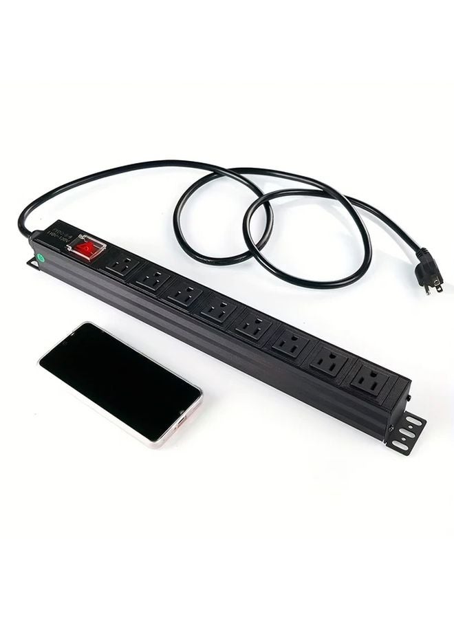 Heavy Duty 8 Outlet Metal Power Strip 15A Surge Protector 6ft Drag Line Board Extension Cord - Image 2