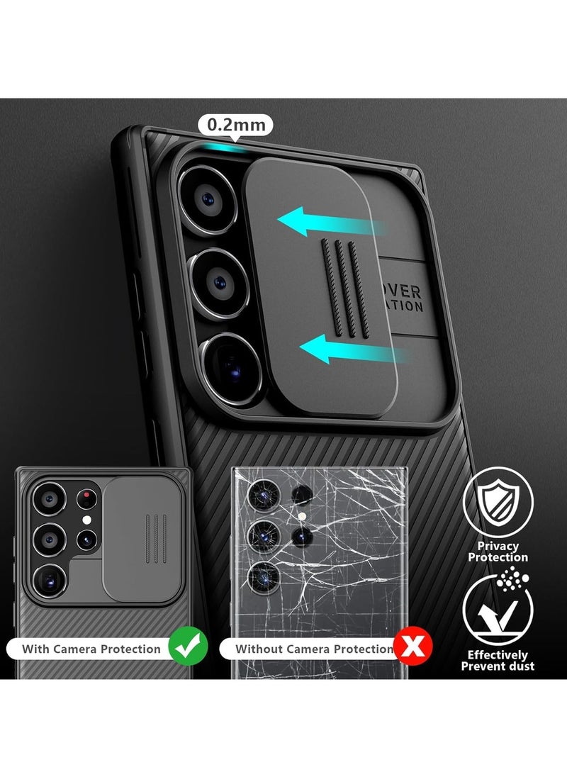 نيلكين جراب  نيلكين كام شيلد برو مع قطعه جرار لحمايه الكاميرا  لموبايل Samsung Galaxy S24 Ultra    (اسود)  - Image 3