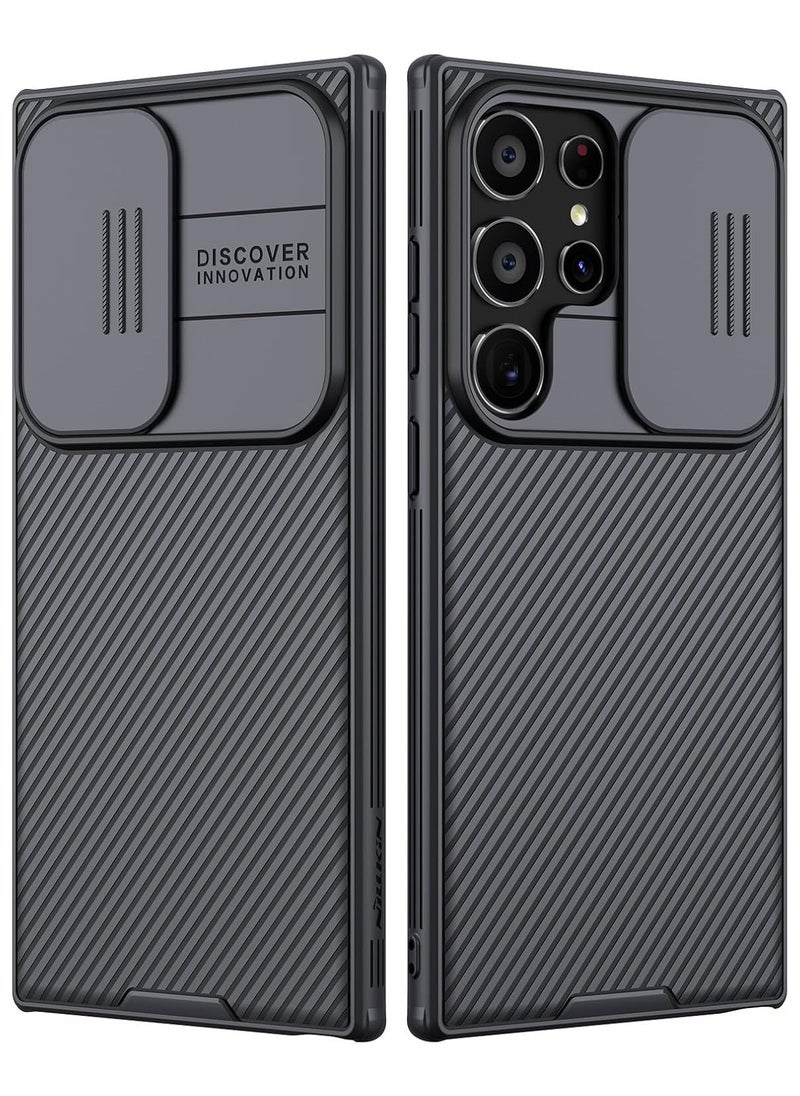 نيلكين جراب  نيلكين كام شيلد برو مع قطعه جرار لحمايه الكاميرا  لموبايل Samsung Galaxy S24 Ultra    (اسود)  - Image 1
