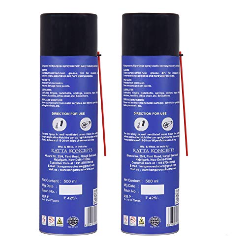 Kangaroo Rust Remover Spray Combo | Multipurpose 500ml Rust Cleaner & Lubricant | Penetrates & Removes Rust, Loosens Stuck Parts, Prevents Corrosion | for Automotive, Industrial & Home Use - Image 2