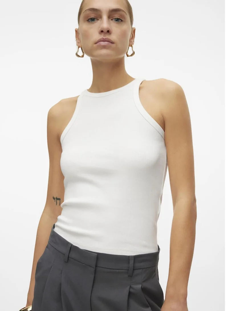 Vero Moda White Cropped Tank Top for Women | Best Price UAE