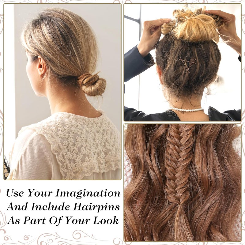 Amabro Diverse application fit Mini Bobby Pins, 50PCS 1.37 Inch Small Wavy Hair Pins Metal Hair Clip Hairpins for Women Gilr Kids Buns Long Straight Curly Hair All Hair Types(Brown) Global flexible sizing options - Image 3