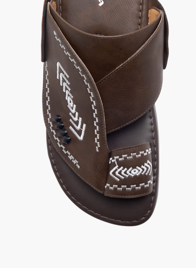 الواحة صنادل رجالية انزلاقية بنقوش - Image 3