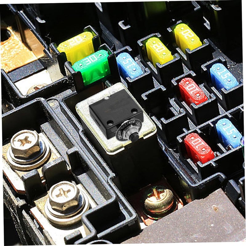 Manual Reset Circuit Breaker Low Voltage Disconnect Protector Amp Switch Black - Image 5