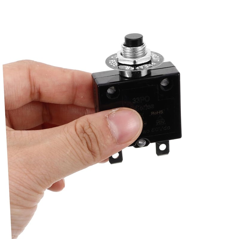 Manual Reset Circuit Breaker Low Voltage Disconnect Protector Amp Switch Black - Image 4