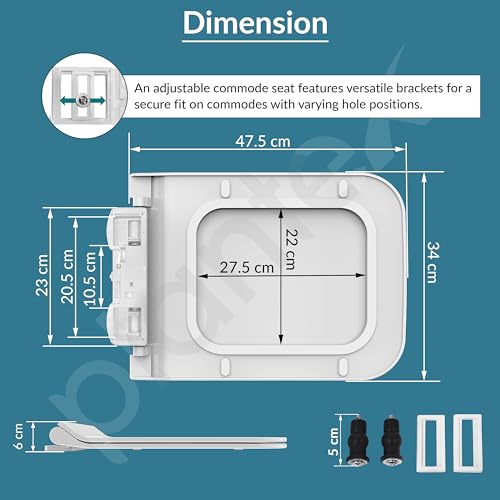 Plantex Polypropylene Toilet Seat/Western Toilet Seats For Bathroom/Soft Closing Toilet Seat/Toilet Seat Cover For Commode - Rectangle Shape (Glossy White) - Image 2