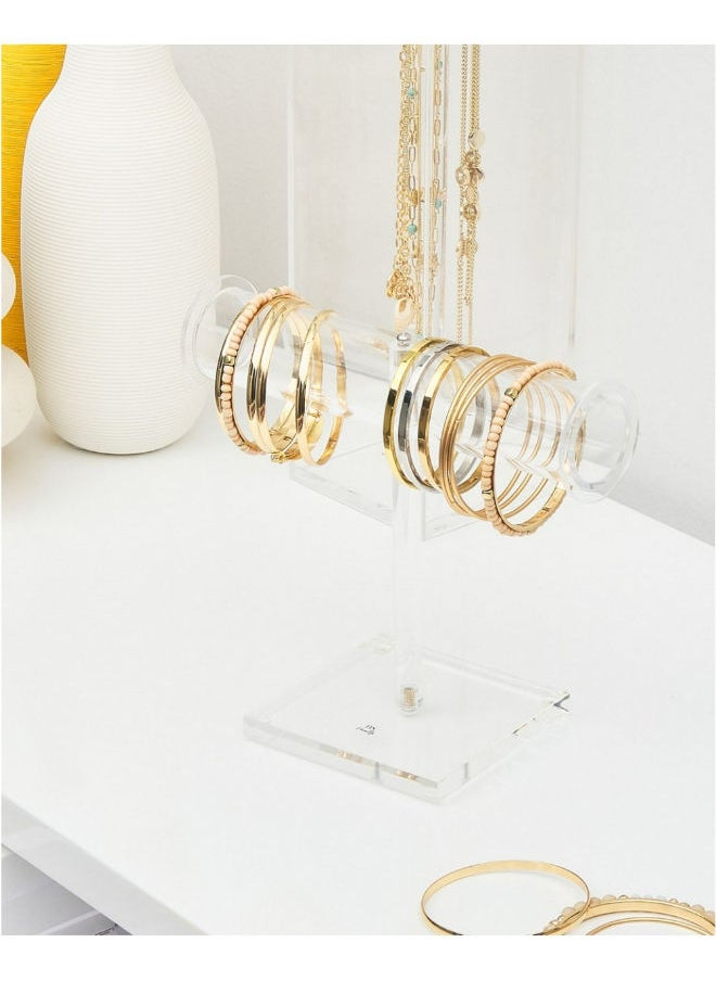 Homesmiths - Vanity Acrylic T-Shaped Necklace Display Stand Clear - Image 1