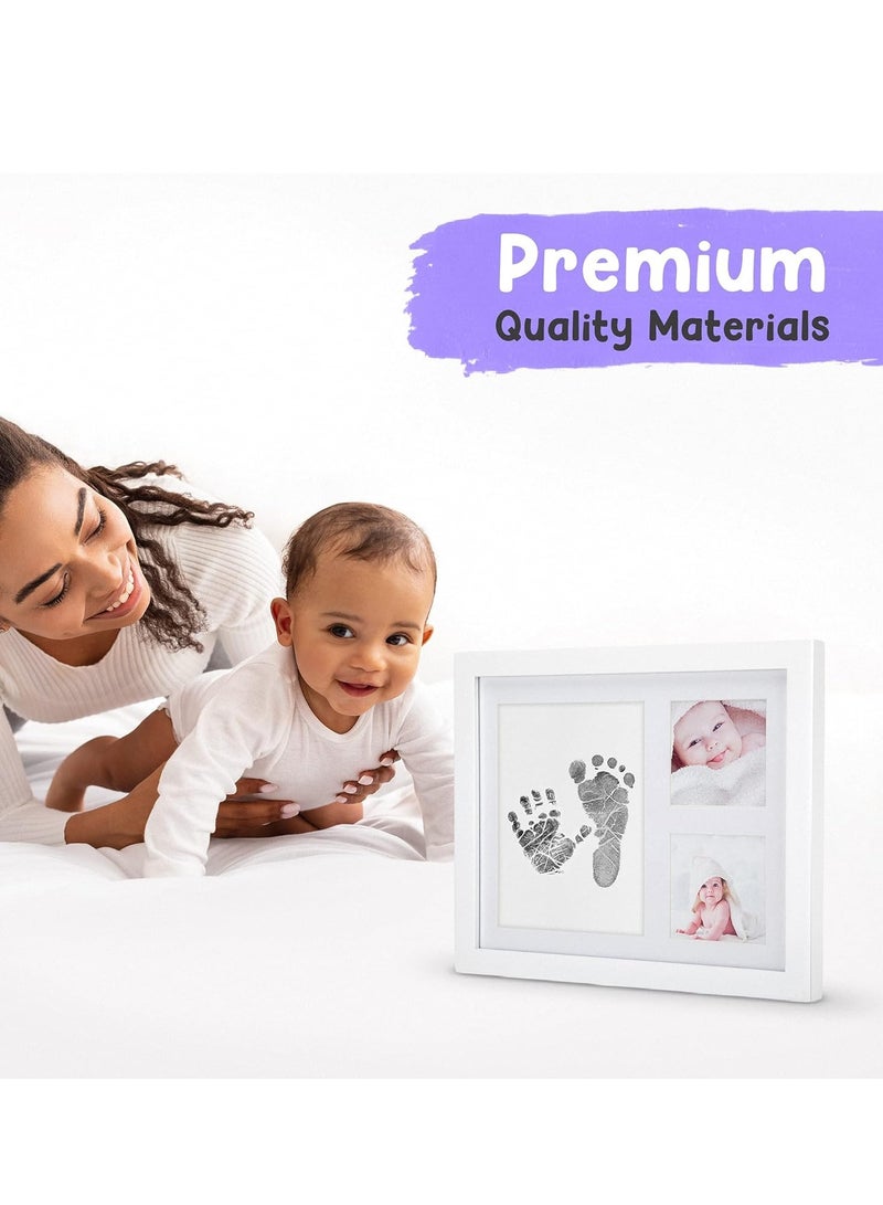 Bukela Baby Handprint Frame, Baby Picture Frame with Ink, 3 Window No-Fold Square Photo Frame, Baby-safe Ink Pad or a No-bake Clay Handprint Mould Kit, Gifts for New Parents - Image 4