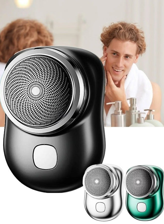 Portable Mini Electric Shaver: Upgraded Electric Shaver with LCD Display Powerful Men's Pocket Size USB Rechargeable Easy One on Use for Home Car Travel (Blue) - Image 1