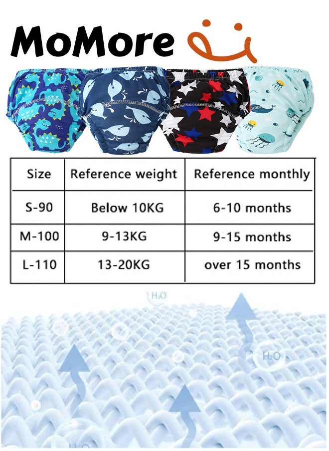 Momore - Pack Of 4, 6 Layer Breathable Cotton Training Pants, Large Size, 11 To 14 Kg - Image 1