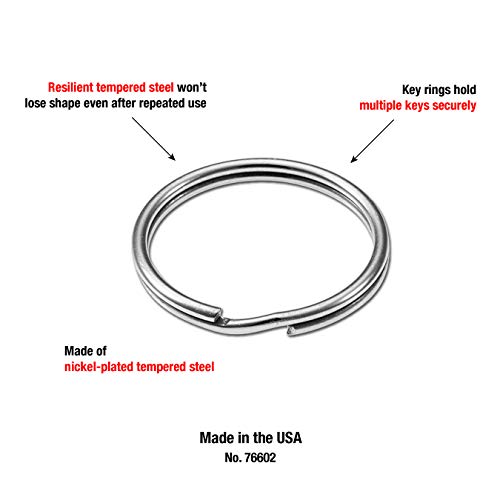 Lucky Line 2" Nickel Plated Steel Split Ring, 50 per Box (77000) - Image 4