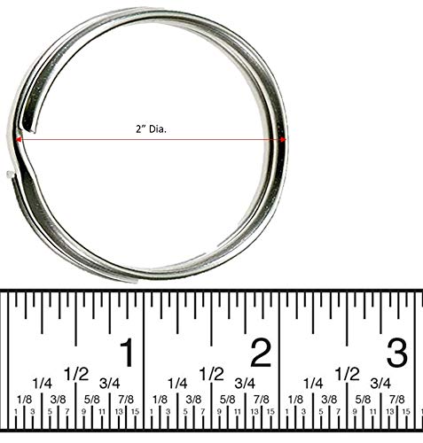 Lucky Line 2" Nickel Plated Steel Split Ring, 50 per Box (77000) - Image 5