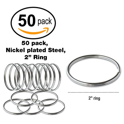 Lucky Line 2" Nickel Plated Steel Split Ring, 50 per Box (77000) - Image 3