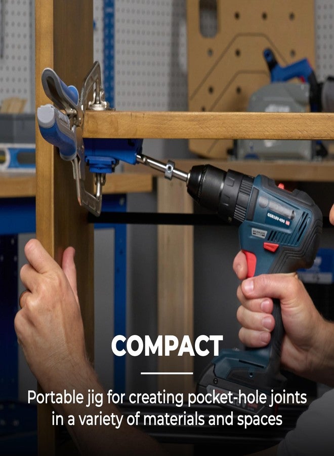 كريج قالب ثقب الجيب Kreg KPHJ320 320 - قالب صغير ومتين للمساحات الضيقة - يُنشئ وصلات مثالية ومتينة - أدلة حفر قابلة للتعديل بسهولة - للمواد بسمك 1/2 بوصة إلى 1 1/2 بوصة - Image 2