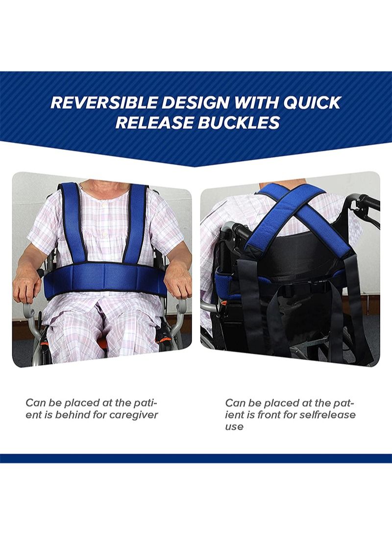هالونهي سترة دعم الجذع لحزام الكرسي المتحرك ، حزام أمان للجسم بالكامل قابل للتعديل لمنع الإمالة أو السقوط ، مناسب لأحزمة تقييد الكرسي المتحرك للمرضى وكبار السن وذوي الاحتياجات الخاصة - Image 2