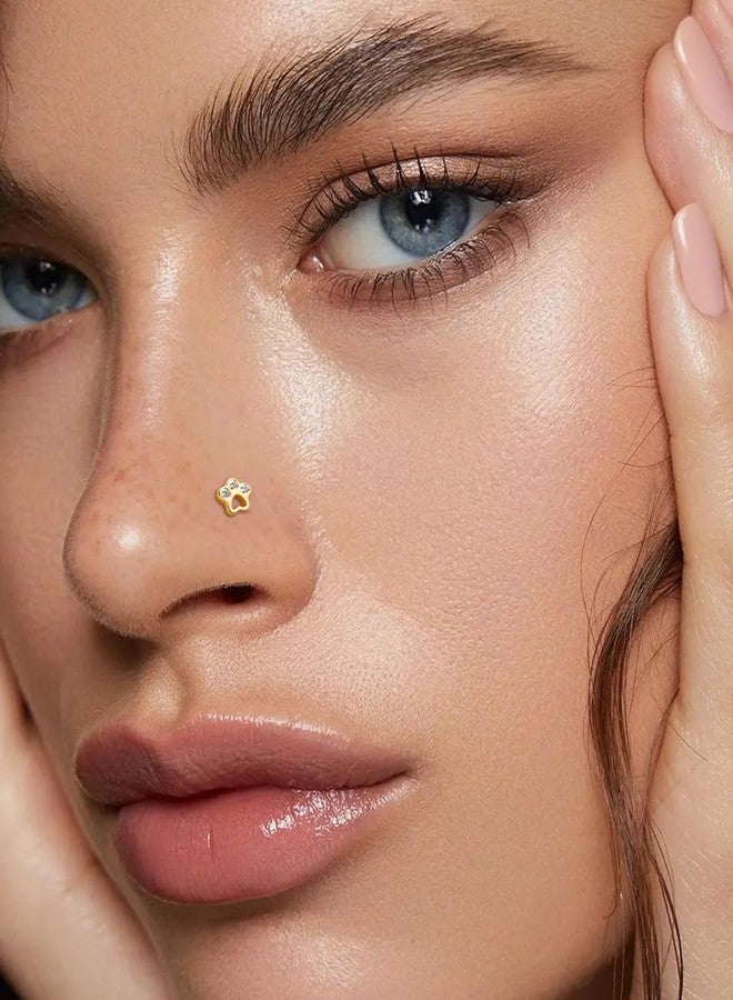 كوتشارم مسمار أنف من الذهب الخالص عيار 14 قيراطًا من كوشارم، وزن 20 غرامًا، تصميم على شكل حرف L، طول 7 مم، مناسب لثقب الأنف. مسمار أنف من الذهب الخالص عيار 14 قيراطًا بتصميم مخلب كلب. - Image 2
