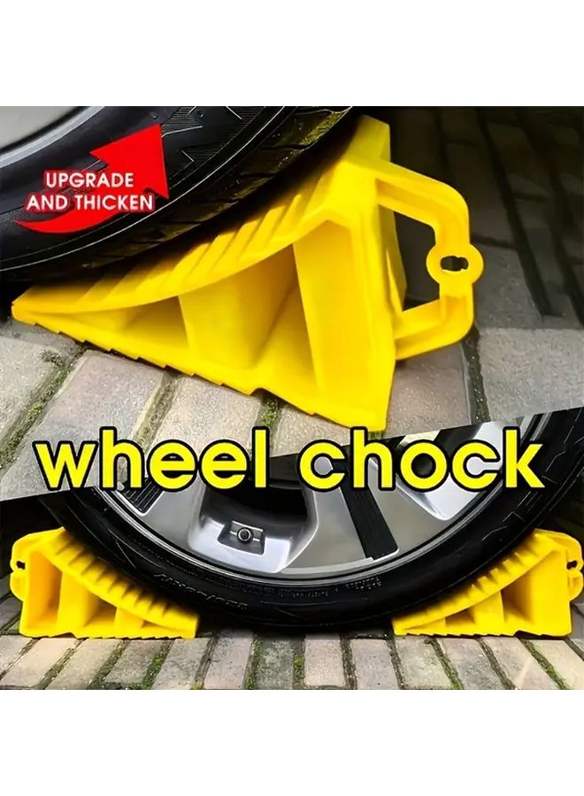 Heavy Duty Non Slip Wheel Chock 2 Pack Triangle Design Anti Roll Stabilizer for Trucks - Image 2