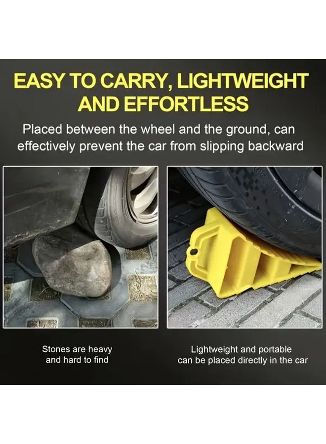 Heavy Duty Non Slip Wheel Chock 2 Pack Triangle Design Anti Roll Stabilizer for Trucks - Image 5