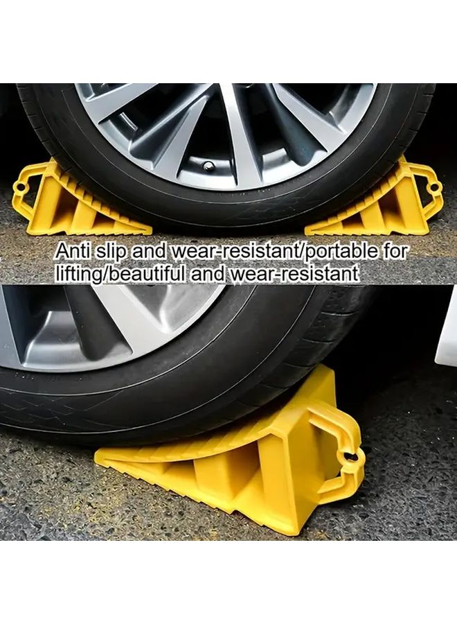 Heavy Duty Non Slip Wheel Chock 2 Pack Triangle Design Anti Roll Stabilizer for Trucks - Image 4