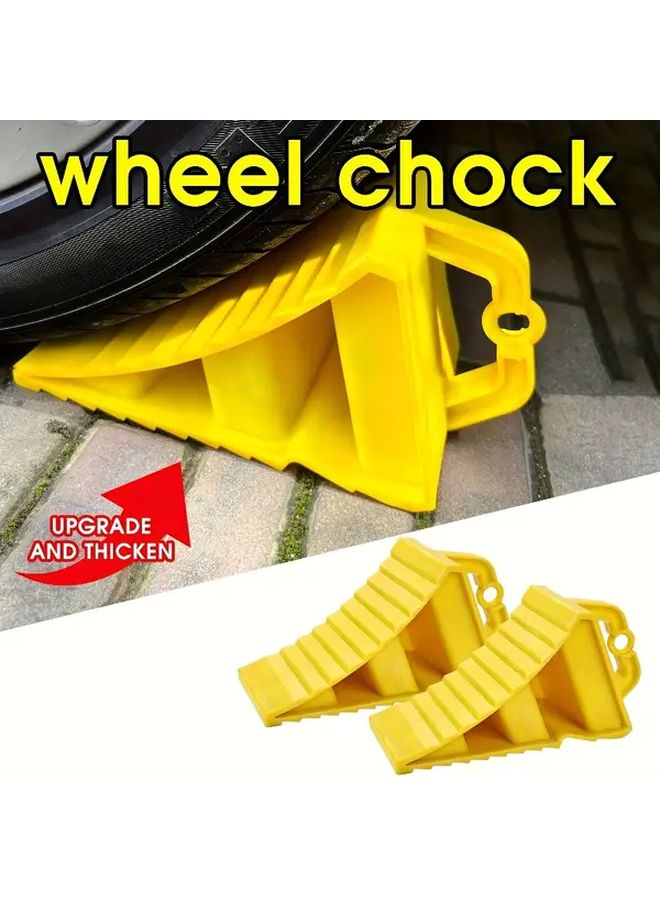 Heavy Duty Non Slip Wheel Chock 2 Pack Triangle Design Anti Roll Stabilizer for Trucks - Image 1
