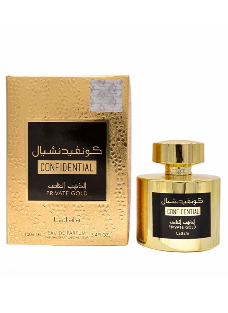 Lattafa Confidential Private Gold By Lattafa For Unisex EDP 100ml  - Image 2