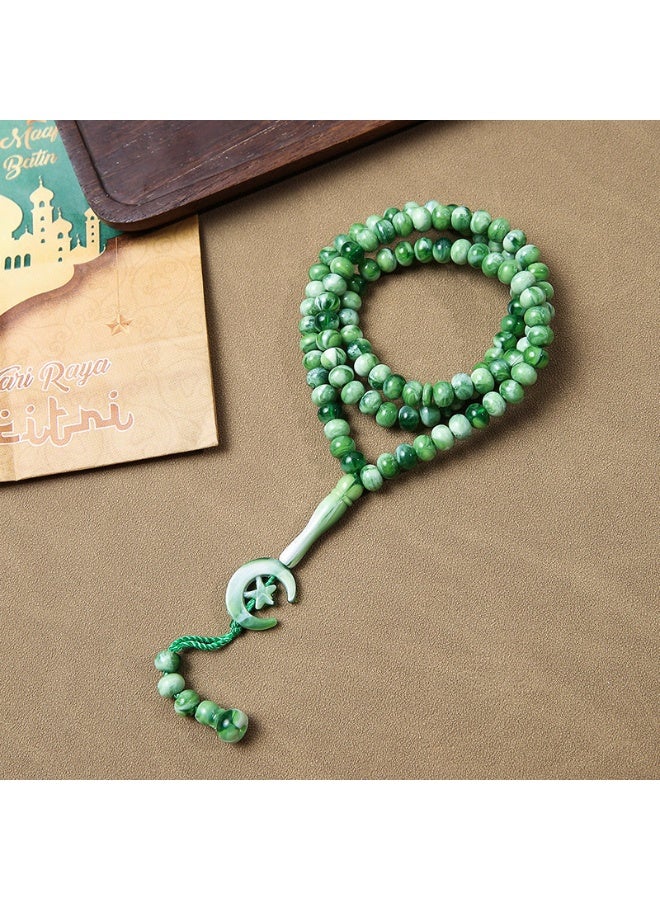 NIBEMINENT 99 Muslim Prayer Beads Green/9mm 