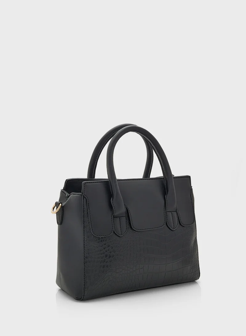 ELLA 2 In 1 Croc Satchel Bag With Pouch Set